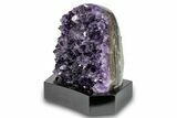 Grape Jelly Amethyst Geode With Wood Base - Uruguay #275667-1